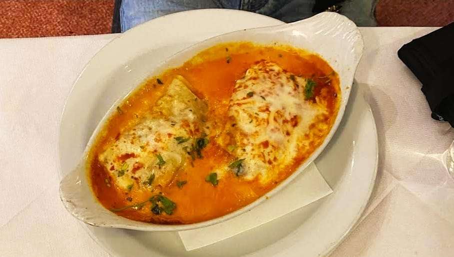 Cannelloni con Spinaci e Carne at La Ballerina Italian Restaurant Covent Garden