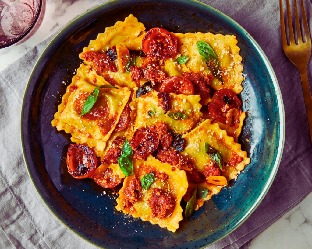 Ravioli in Tomato Sauce at La Ballerina Italian Restaurant, Covent Garden