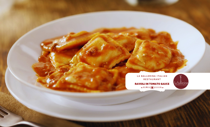 Ravioli in Tomato Sauce at La Ballerina Italian Restaurant, Covent Garden