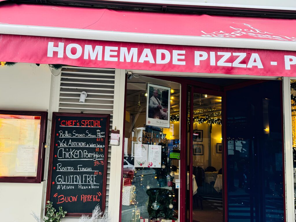 homemade pizza at la ballerina italian restaurant covent garden.