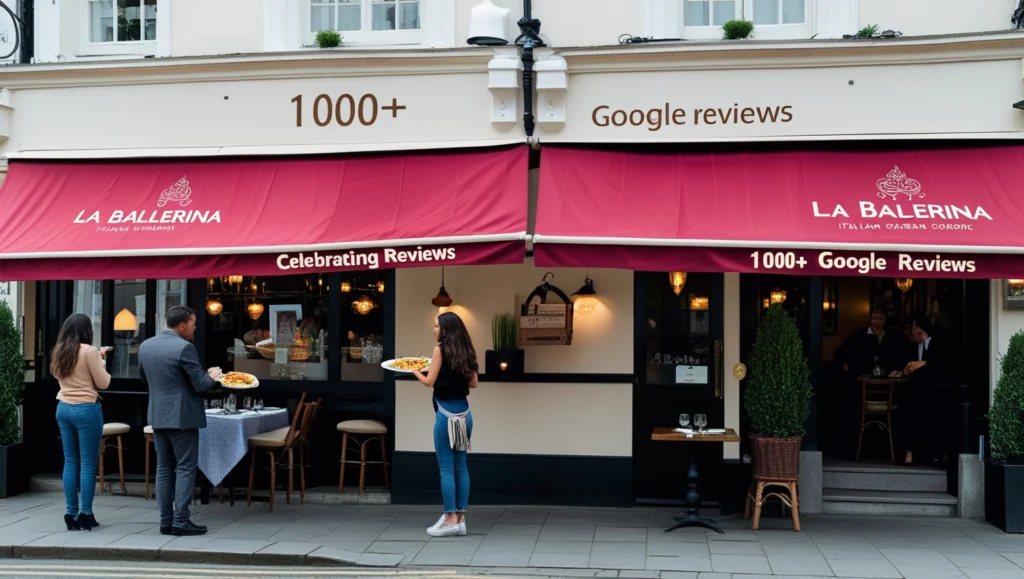 Cozy outdoor seating at La Ballerina Italian Restaurant London