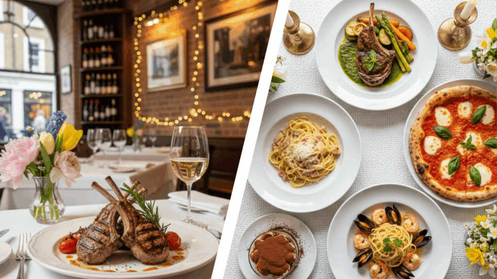 Chargrilled lamb chop Easter special at La Ballerina Italian restaurant Covent Garden London