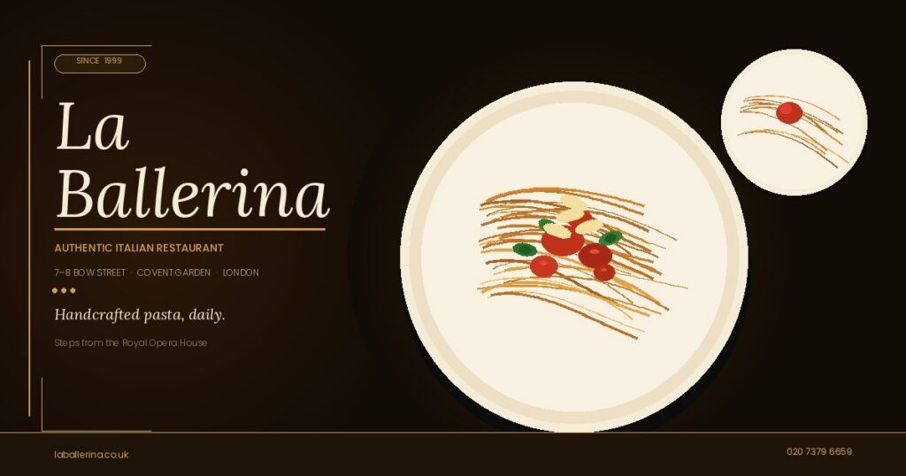 Freshly made homemade pasta at La Ballerina Italian restaurant, Covent Garden London