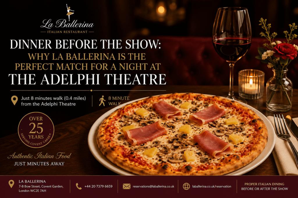 Ballerina Pizza at La Ballerina Italian Restaurant near the Adelphi Theatre in Covent Garden.